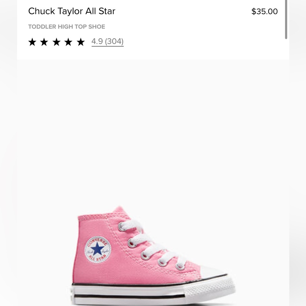 Converse Chuck Taylor All Star High Top Sneaker in bright pink toddler s…